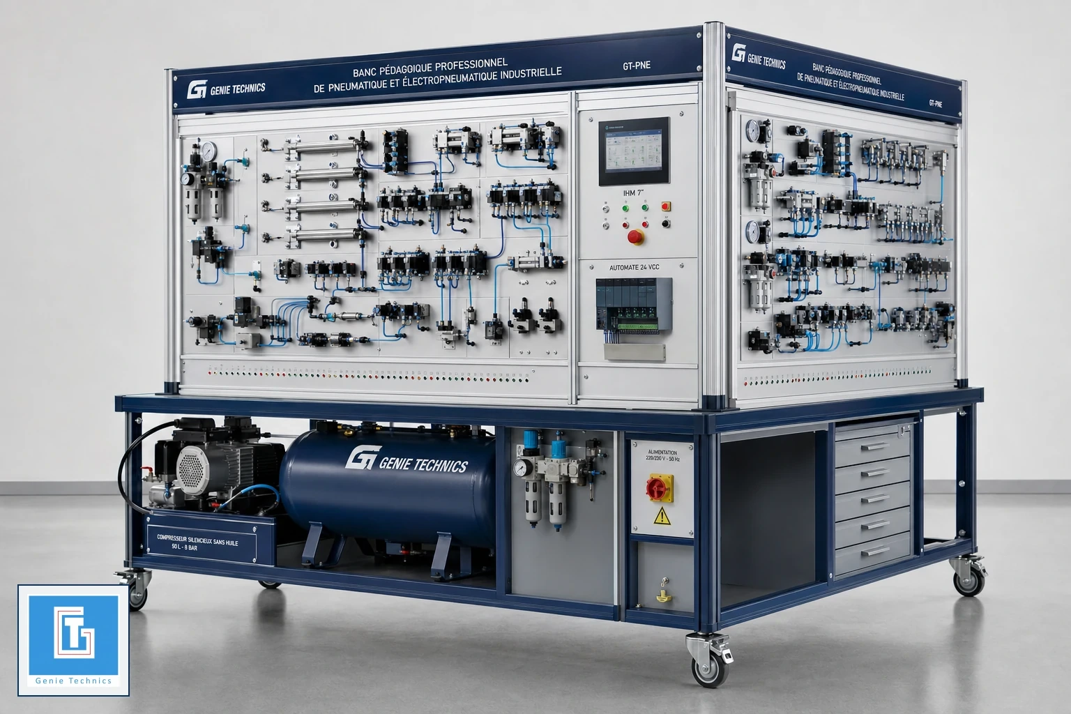GT-AUT-019 — Professional industrial pneumatics and electropneumatics training bench
