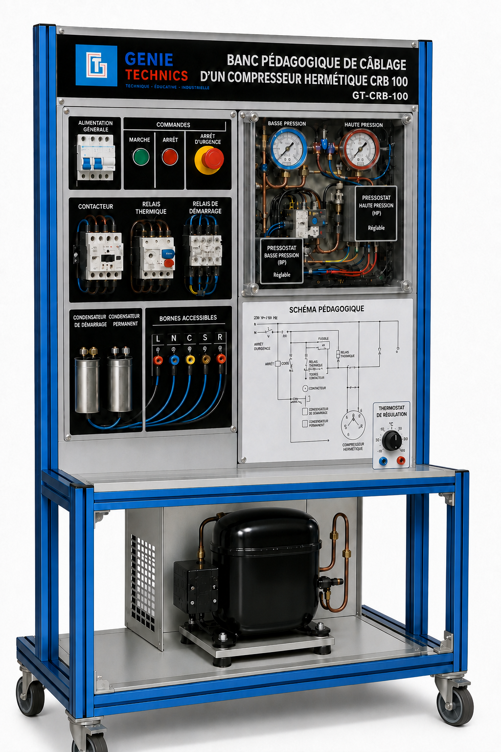 GT-CRB-100 — CRB 100 hermetic compressor wiring training bench