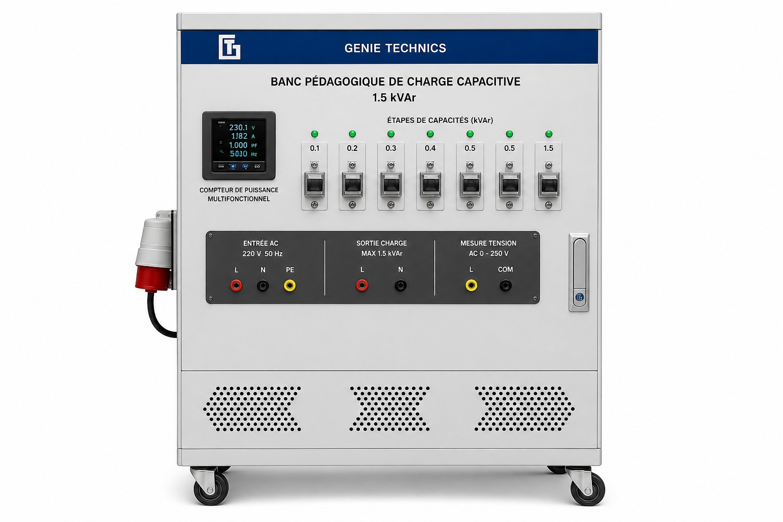 GT-ELE-009 — 1.5 kVAr capacitive-load training bench — GT-ELE-009