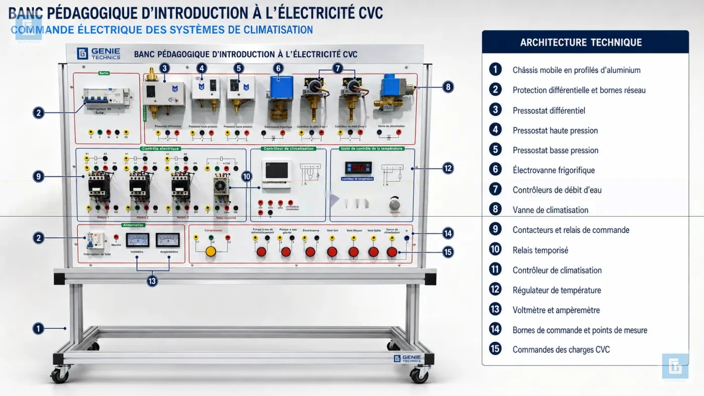 GT-GEN-008 — GENIE TECHNICS HVAC electrical training bench