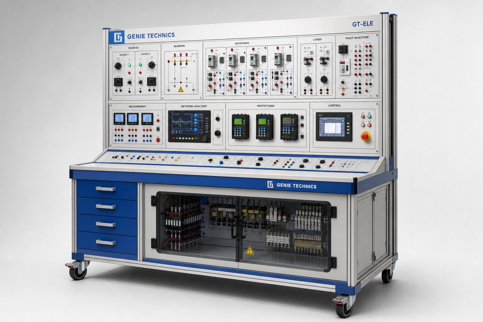 GT-GRID-01 — Distribution, protection and power-quality training bench — GT-GRID-01