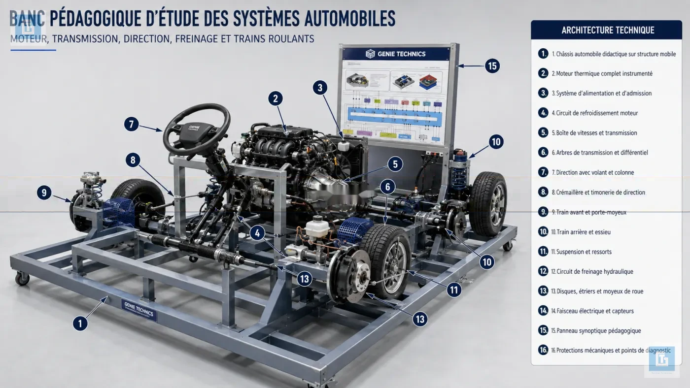 GT-MEC-001 — GENIE TECHNICS automotive systems training bench