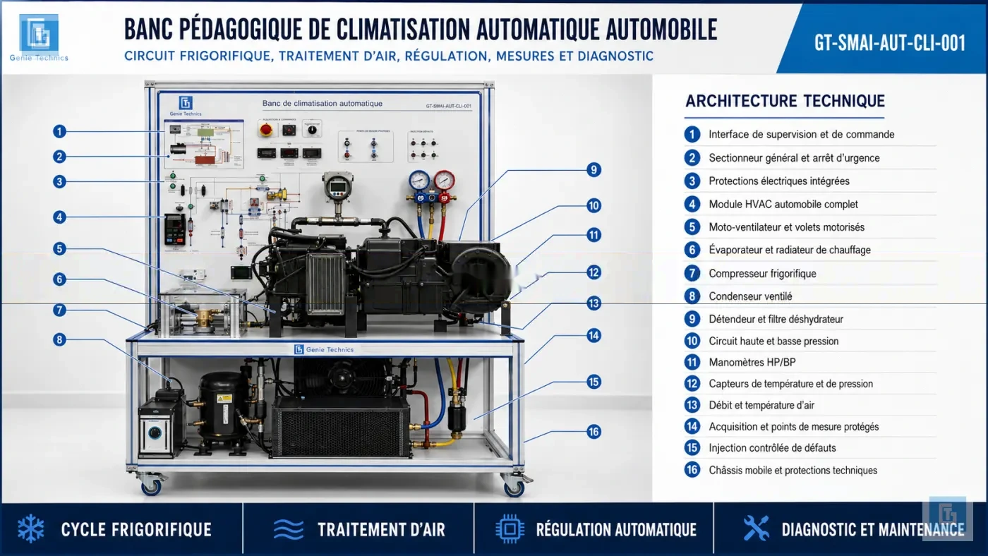 GT-MEC-008 — Automotive automatic air-conditioning training bench