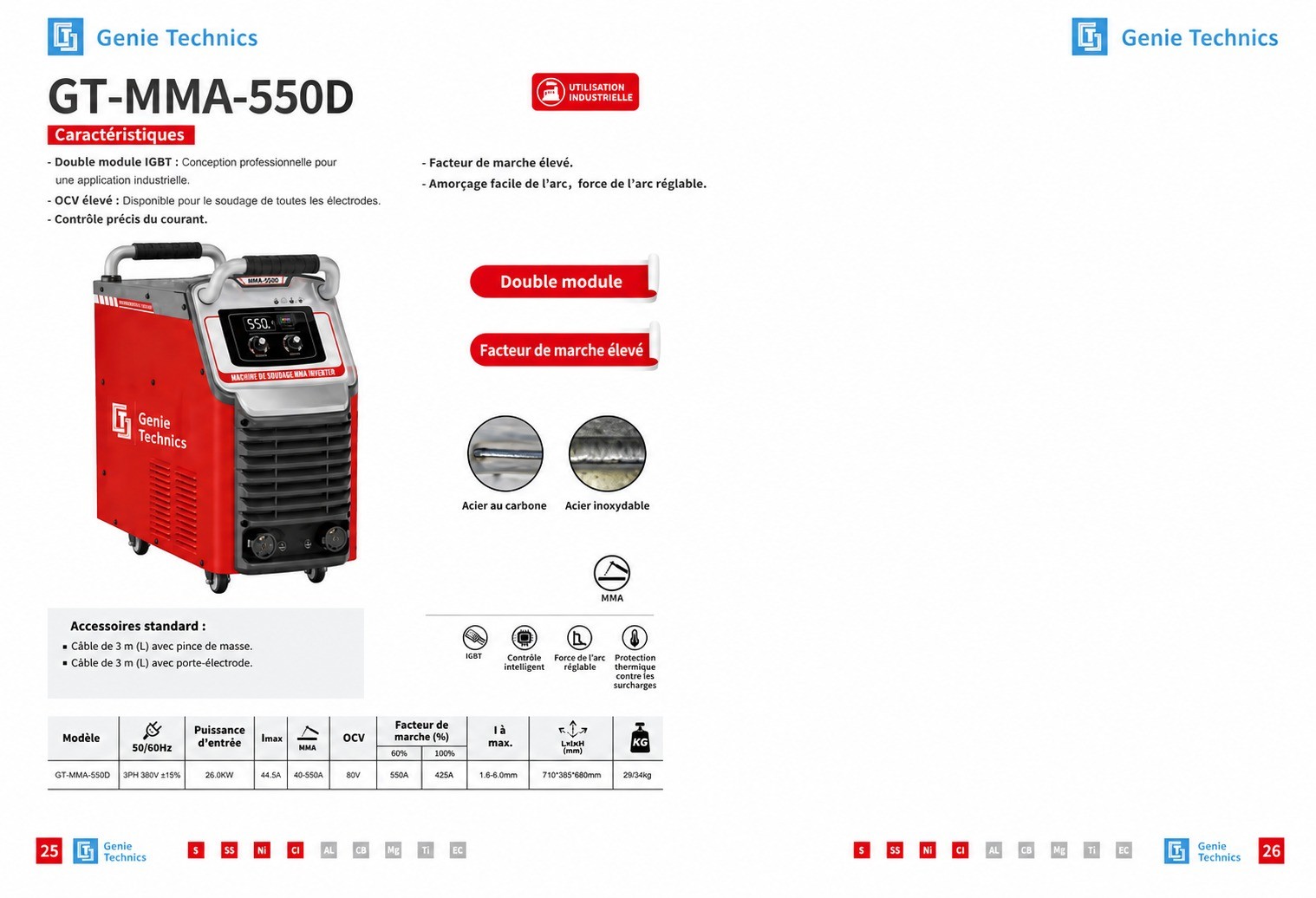 GT-MMA-550D — Industrial 550 A MMA welder — GT-MMA-550D