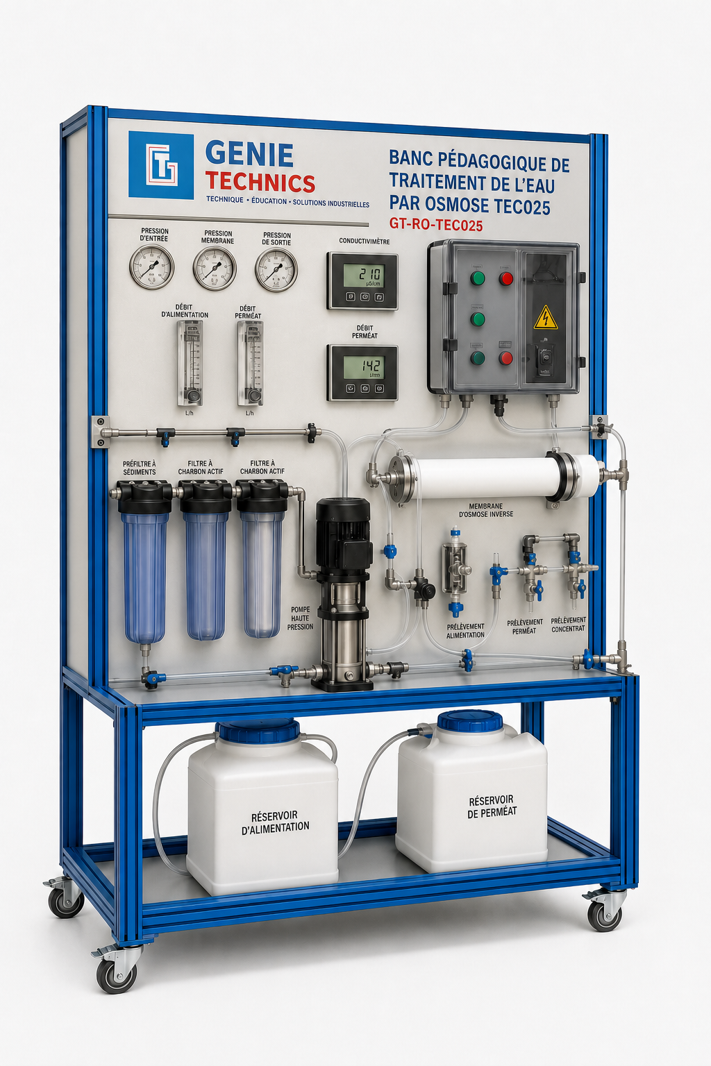GT-RO-TEC025 — TEC025 educational reverse-osmosis water-treatment bench