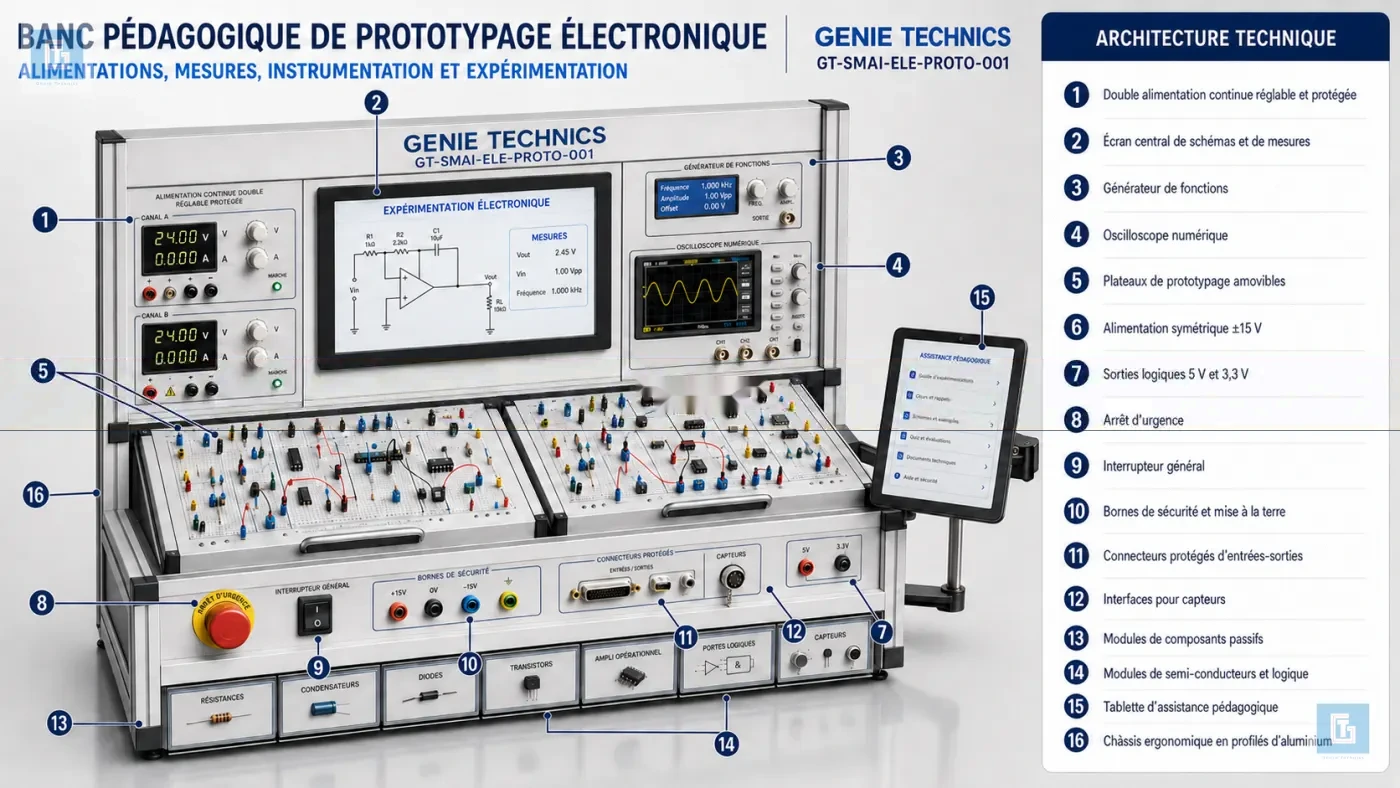 GT-SMAI-001 — GENIE TECHNICS electronic prototyping training bench