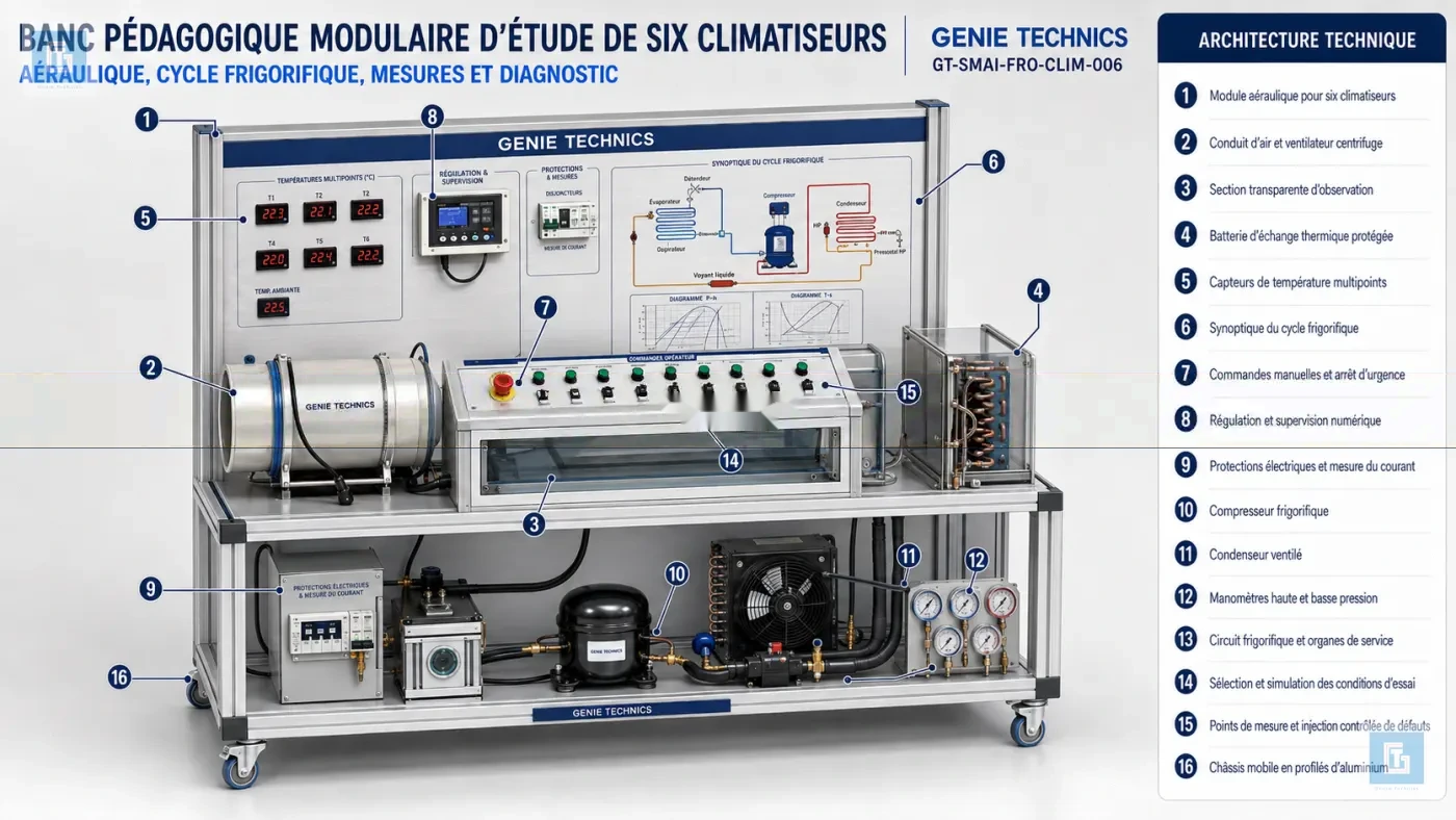 مقعد تعليمي معياري لدراسة ستة مكيفات GENIE TECHNICS